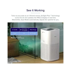 Levoit PlasmaPro 600S True HEPA Smart Air Purifier, 5-Speed, Wi-Fi Enabled, White (HEAPAPLVSUS0097A)