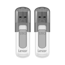 Best Lexar JumpDrive V100 128GB USB 3.0 Flash Drive, Gray, 2/Pack (LJDV100128G-B2HNU)