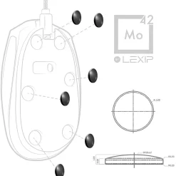 Lexip JVAPCM00434 Mouse Ceramic Glide Feet Mo42, Black