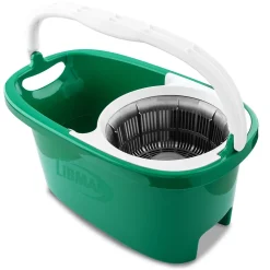 Tornado Microfiber Spin Mop & Bucket, Green/White (1283001)<Libman Clearance