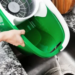 Tornado Microfiber Spin Mop & Bucket, Green/White (1283001)<Libman Clearance