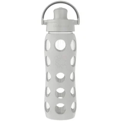 Lifefactory Glass Water Bottle, 22 oz., Cool Gray (LIFLG4321MCG4)
