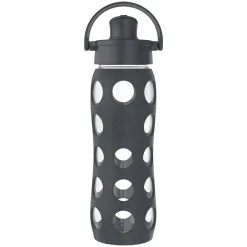 Lifefactory Glass Water Bottle, 22 oz., Carbon (LIFLG4321MCN4)