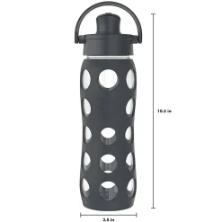Lifefactory Glass Water Bottle, 22 oz., Carbon (LIFLG4321MCN4)