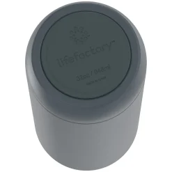 Lifefactory Stainless Steel Double Wall Insulated Water Bottle, 32 oz., Carbon (LIFLS365MCN4)