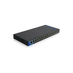 Discount Linksys 16-Port Gigabit Ethernet Unmanaged Switch, 10/100/1000 Mbps, Black (LGS116P)