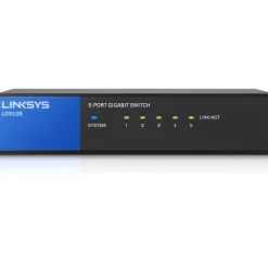 Online Linksys 5-Port Gigabit Ethernet Unmanaged Switch, Up to 1000 Mbps, Black (LNKLGS105)