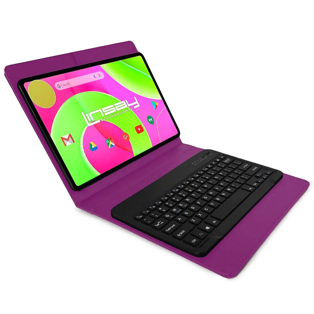 12 OCTA CORE 8GB RAM 256GB STORAGE Android 14 BUNDLE with PURPLE KEYBOARD CASE and TABLET BRIEFCASE<Linsay Clearance