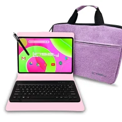 12 OCTA CORE 8GB RAM 256GB STORAGE Android 14 BUNDLE with PINK KEYBOARD CASE and TABLET BRIEFCASE<Linsay New