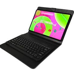 12" Octa Core Tablet, 8GB RAM, 256GB Storage, Android 14 Bundled with Black Keyboard Case, Backpack, Stylus Pen<Linsay