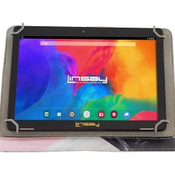 10.1" Tablet with Black/Pink/White Marble Case, 2GB RAM, 64GB Storage, Android 13, Black (F10IPCMBW)<Linsay Online