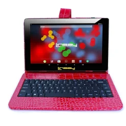 F10 Series 10.1" Tablet, WiFi, 2GB RAM, 64GB , Android 13, Black w/Red Crocodile Keyboard (F10XIPSBKCOREDW)<Linsay