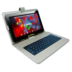 F10 Series 10.1" Tablet, WiFi, 2GB RAM, 64GB Storage, Android 13, Black w/Silver Keyboard (F10XIPSBDS)<Linsay Outlet