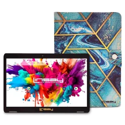 Octa Core 10.1" Tablet, 4GB RAM, 128GB Storage, Android 13, Bundled with Art and Ocean Case and Stylus Pen<Linsay