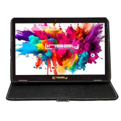 Octa Core 10.1" Tablet, 4GB RAM, 128GB Storage, Android 13 OS, Bundled with Black Leather Case and Stylus Pen<Linsay Outlet