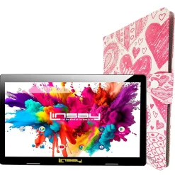 Octa Core 10.1" Tablet, 4GB RAM, 128GB Storage, Android 13, Bundled with Love shape Case and Stylus Pen<Linsay Best