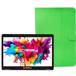 Octa Core 10.1" Tablet, 4GB RAM, 128GB Storage, Android 13, Bundled with Green Leather Case and Stylus Pen<Linsay