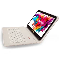 10.1"Octa Core Tablet, WiFi, 128GB, Andriod, White Crocodile Style Keyboard<Linsay Discount