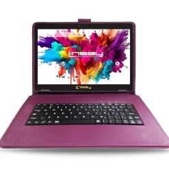 Octa Core 10.1" Tablet, WiFi, 128GB, Android 13, Bundled with Purple Keyboard<Linsay Best