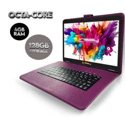 Octa Core 10.1" Tablet, WiFi, 128GB, Android 13, Bundled with Purple Keyboard<Linsay Best