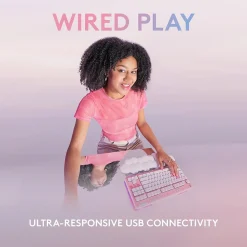 Hot Logitech Aurora G713 Ergonomic Mechanical Gaming Keyboard, White Mist (920-010413)