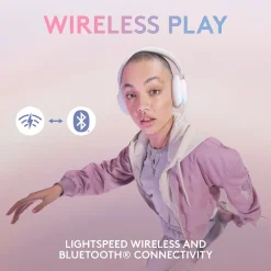 Aurora Wireless Gaming Over-Ear Headphones, Bluetooth, White Mist (981-001082)<Logitech Outlet
