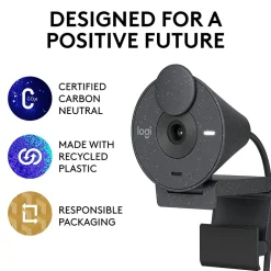 Hot Logitech Brio 300 HD 1080p Webcam, 2 Megapixels, Graphite (960-001497)