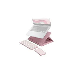 Casa Pop-Up Desk Work From Home Kit: Laptop Stand, Keyboard, Touchpad & Storage, Bohemian Blush (920-011237)<Logitech New