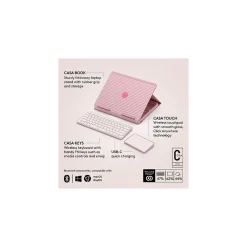 Casa Pop-Up Desk Work From Home Kit: Laptop Stand, Keyboard, Touchpad & Storage, Bohemian Blush (920-011237)<Logitech New