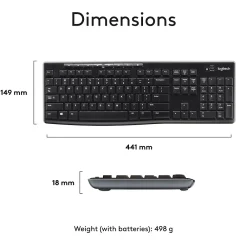 Discount Logitech Combo MK270 Wireless Keyboard & Mouse, Black (920-004536)