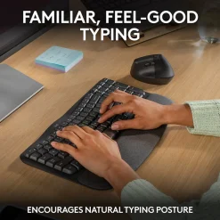 New Logitech Ergo Series Wave Keys Wireless Ergonomic Keyboard, Graphite (920-011898)