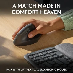 New Logitech Ergo Series Wave Keys Wireless Ergonomic Keyboard, Graphite (920-011898)