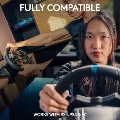 Hot Logitech G G923 TRUEFORCE Sim Racing Wheel and Pedals for PS5, PS4 and PC, Black (941-000147)