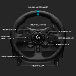 Hot Logitech G G923 TRUEFORCE Sim Racing Wheel and Pedals for PS5, PS4 and PC, Black (941-000147)