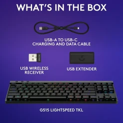 Sale Logitech G515 LIGHTSPEED TKL Wireless Gaming Mechanical Keyboard, Black (920-012423)