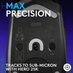 Logitech G309 LIGHTSPEED Wireless Optical Gaming Mouse, Black (910-007197)