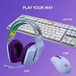 Hot Logitech G Series G733 Wireless Over-the-Ear Gaming Headset, (981-000889) Lilac