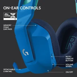 Discount Logitech G Series G733 Wireless Over-the-Ear Gaming Headset, Blue (981-000942)