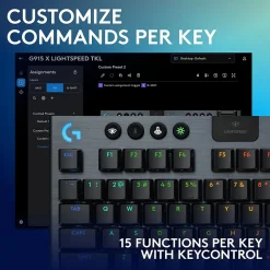New Logitech G Series G915 X LIGHTSPEED TKL Wireless Clicky Gaming Keyboard, Black (920-012753)