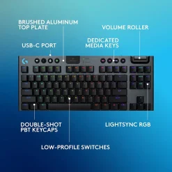 New Logitech G Series G915 X LIGHTSPEED TKL Wireless Clicky Gaming Keyboard, Black (920-012753)