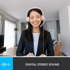 Discount Logitech H390 Noise Canceling Stereo Headset, (981-001280) Rose