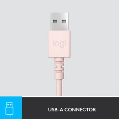 Discount Logitech H390 Noise Canceling Stereo Headset, (981-001280) Rose