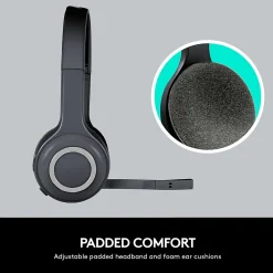 Best Logitech H600 Wireless Computer Headset, Over-the-Head, Black