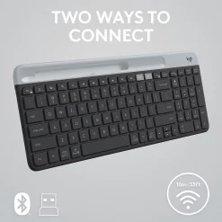 Logitech K585 Slim Multi-Device Wireless Keyboard, Graphite (920-011479)