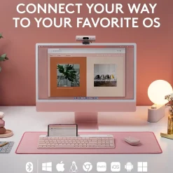 Logitech K585 Slim Multi-Device Wireless Keyboard, Rose (920-011477)