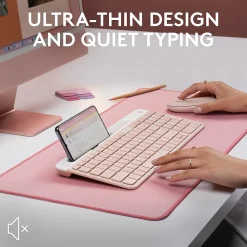 Logitech K585 Slim Multi-Device Wireless Keyboard, Rose (920-011477)