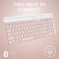 Logitech K585 Slim Multi-Device Wireless Keyboard, Rose (920-011477)