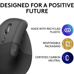 Discount Logitech Lift Left Wireless Left-Handed Optical USB Mouse, Graphite (910-006467)