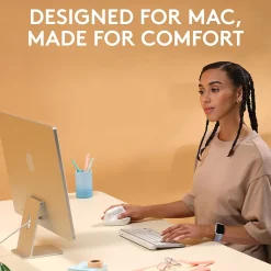 Logitech Lift Vertical Ergonomic Wireless Optical Mouse for Mac, (910-006471) White