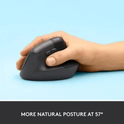 Best Logitech Lift Vertical Wireless Ergonomic Vertical Optical Bluetooth & USB Mouse, (910-006466) Graphite